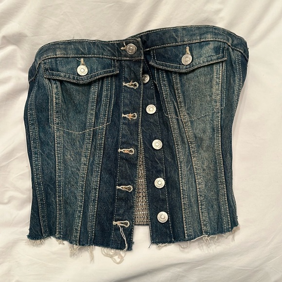 Zara denim strapless tank - Picture 1 of 3